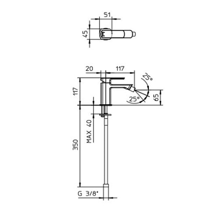 Смеситель Palazzani Mis Color 56401143 для биде, матовый белый