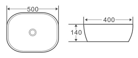 Раковина накладная BelBagno BB1302 40x50.5x14.5 белый