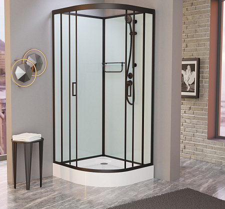Душевая кабина Frank F409 М Black 90x90x220 без крыши, черный