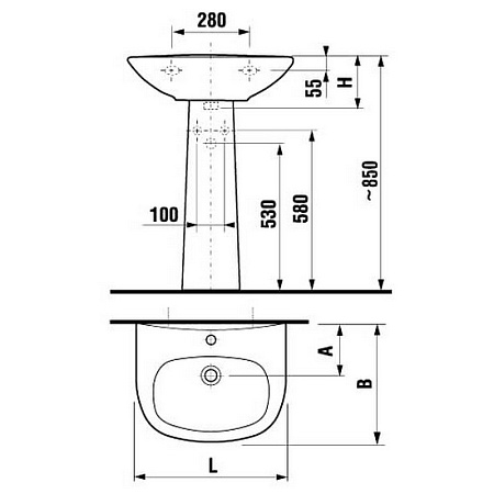 Раковина Jika Zeta 103900001049 + 193900000009 50x40x85 белый