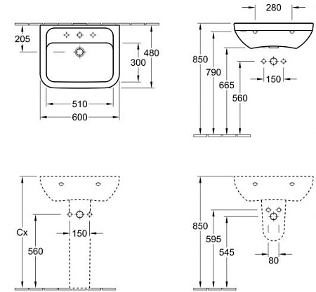 Раковина Villeroy & Boch Omnia Architectura 51756001 60х48 см белый альпин