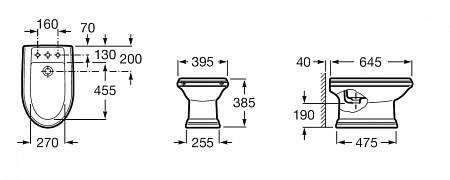 Биде напольное Roca America 357490000 белое