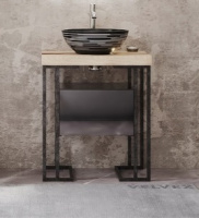 Тумба с раковиной Velvex Gelou 65 черная матовая