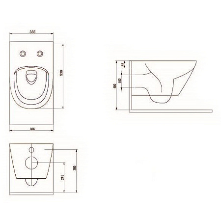 Унитаз подвесной beWash Bogen 88343670 с системой микролифт, черный матовый