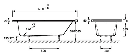 Акриловая ванна Jacob Delafon Formilia 170x80 L