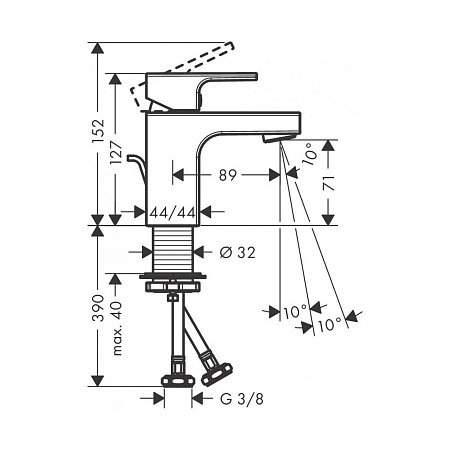 Смеситель Hansgrohe Vernis Shape 71566000 для раковины, хром