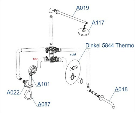Душевой комплект WasserKRAFT Dinkel A175817 хром