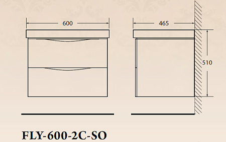 Тумба для комплекта BelBagno Fly FLY-600-2C-SO-BL-P 60 bianco lucido