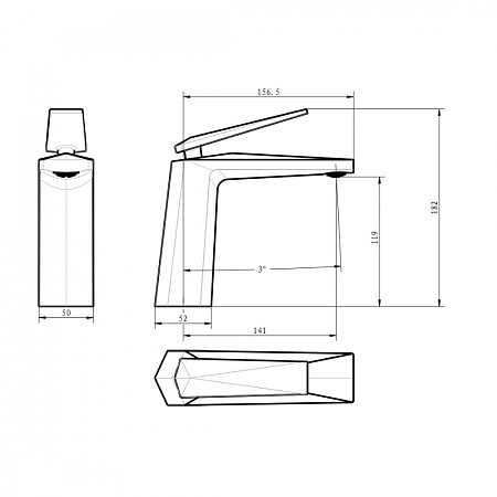Смеситель Boheme Venturo 371 для раковины, хром
