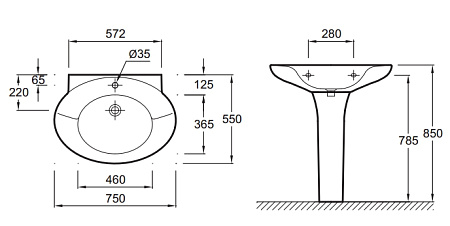 Раковина Jacob Delafon Presqu'ile E1231-53