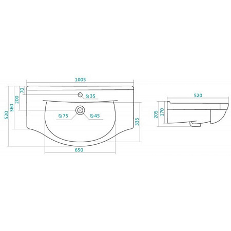 Тумба под раковину Style Line Жасмин 100 3 ящика, белый