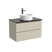 Тумба с раковиной и столешницей Sancos Snob T 80 SNT80CE+TT80A1X Beige Soft/Black Sky