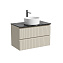 Тумба с раковиной и столешницей Sancos Snob T 80 SNT80CE+TT80A1X Beige Soft/Black Sky