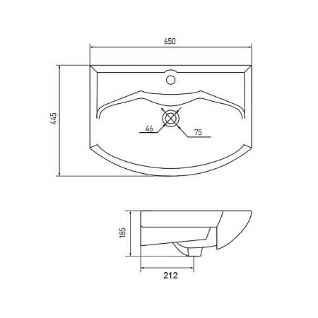 Тумба с раковиной Aquaton Рико 1A213301RIB90 65 белый/ясень фабрик