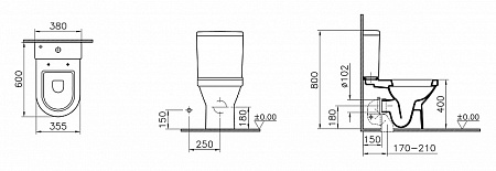 Унитаз-компакт VitrA S50 9798B003-7201 с микролифтом