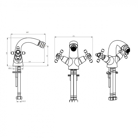 Смеситель Boheme Camelia 276-Camelia для биде, хром