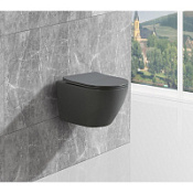 Унитаз подвесной Esbano Amapola безободковый, серый матовый