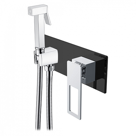 Гигиенический душ со смесителем Boheme 147-BCR черный/хром