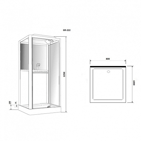 Душевая кабина Grossman GR222 80х100 см