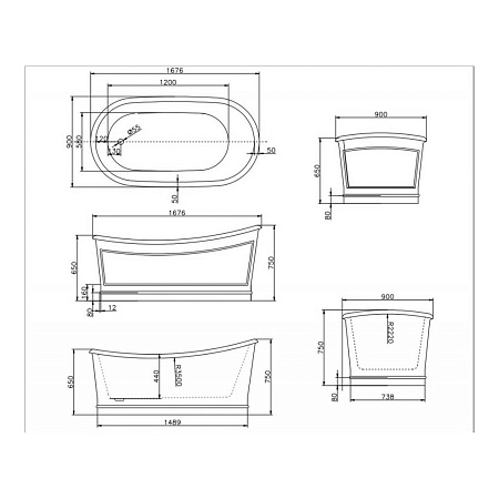 Акриловая ванна BelBagno BB32-CF36