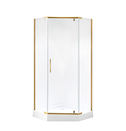 Душевой уголок Niagara Nova NG-6434-08 GOLD 100x100x190 стекло прозрачное/профиль желтое золото