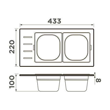 Контейнер Omoikiri DC-02-2-LG светлое золото