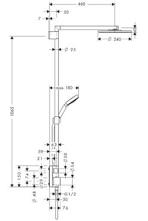Душевая стойка Hansgrohe Raindance Showerpipe 27145000