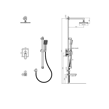 Душевая система встроенная RUSH Thira TR3635-60 хром