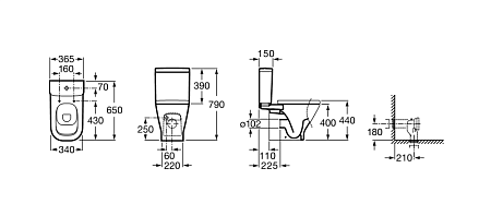 Чаша для унитаза-компакта Roca Gap 342477000 горизонтальный выпуск