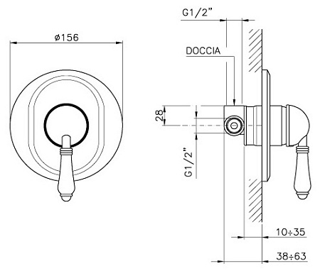 Смеситель Nicolazzi Signal 3406 CR 75 для душа