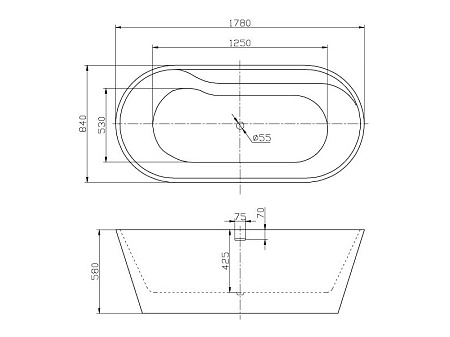 Акриловая ванна BelBagno BB14 178x84 белый