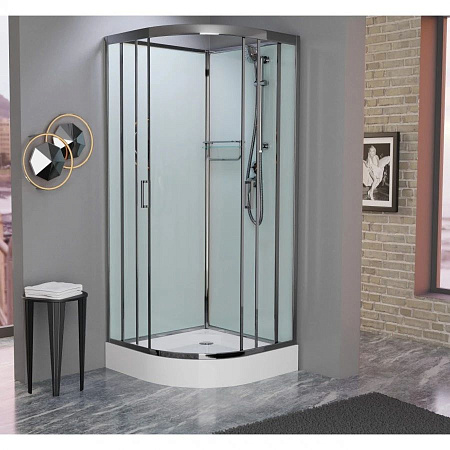 Душевая кабина Frank F409 М Brilliant 90x90 без крыши, стекло матовое, хром