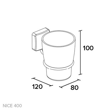 Стакан Koin Nice NI400 подвесной, хром