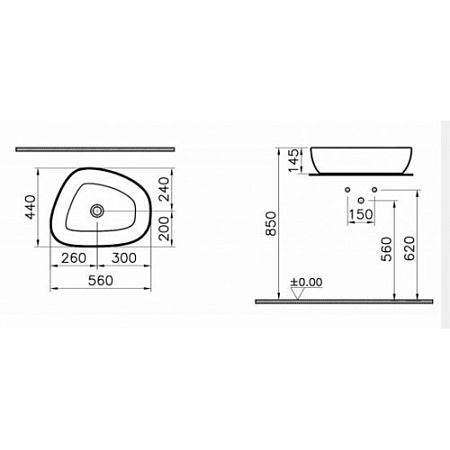 Раковина VitrA Outline 5991B403-0016 56х44 белый
