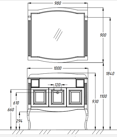 Столешница Opadiris Лаура Дайна Реале Z0000013435 100 бежевый
