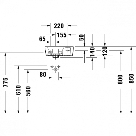 Рукомойник Duravit DuraStyle 0713360000 белый