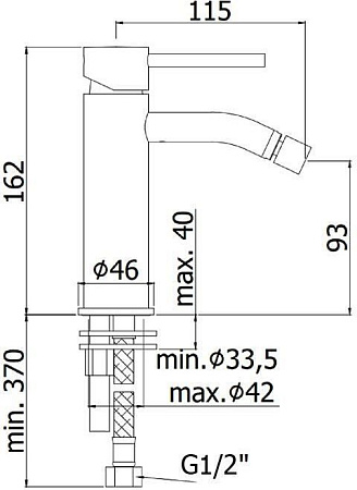 Смеситель Paffoni Light LIG131NO для биде, черный матовый