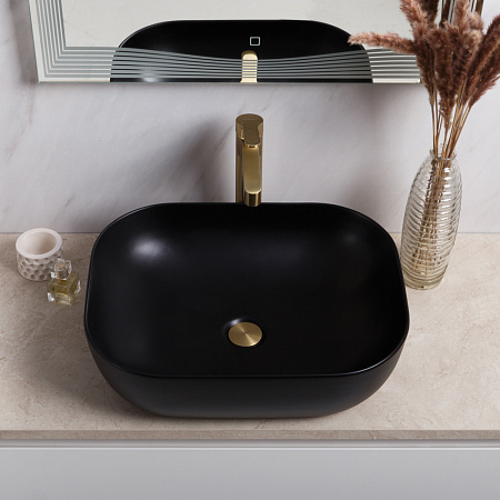 Раковина накладная BelBagno BB1302-H301 50x40x14 черный матовый