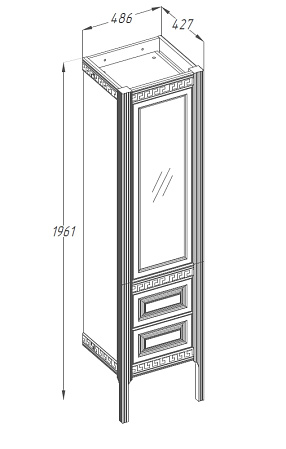 Шкаф-пенал Opadiris Корлеоне Z0000008225 48 R светлый орех с патиной
