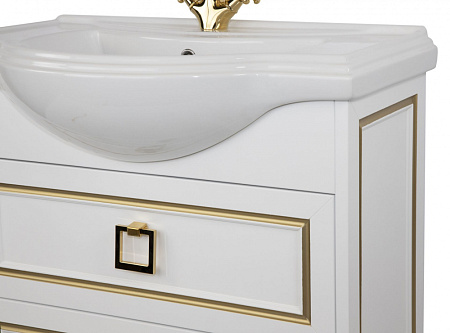 Тумба под раковину Tessoro Foster TS-F9065-C-W-G 65 белый с патиной золото