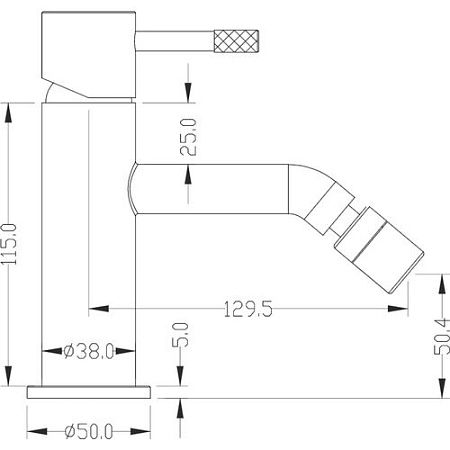 Смеситель Boheme Uno 466-NB для биде, никель брашированный