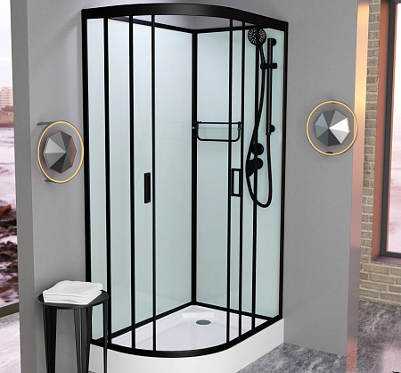 Душевая кабина Frank F412R М Black 120x80x220 без крыши, черный