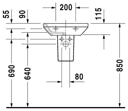 Рукомойник Duravit DuraStyle 070845