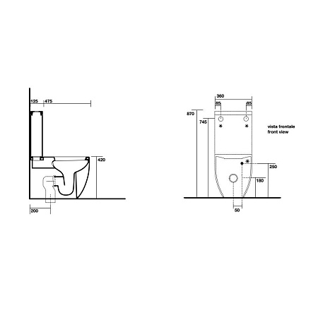 Чаша для унитаза-компакта Kerasan Flo 311701 белый