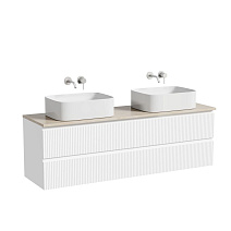 Тумба с раковиной и столешницей Sancos Snob R 160 SNR80W+TT160A2 Bianco/Kreman Тумба с раковиной и столешницей Sancos Snob R 160 SNR80W+TT160A2 Bianco/Kreman