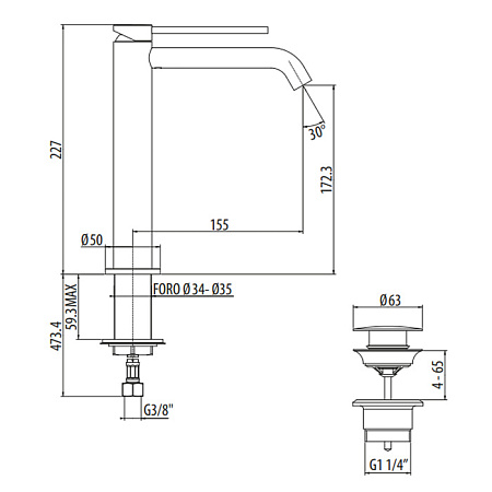 Смеситель Gattoni Circle Two 9146/91C0 для раковины, хром