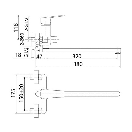 Смеситель для ванны с длинным изливом Milardo Helic HELSB02M10 хром
