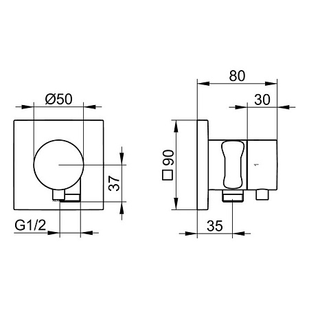 Вентиль Keuco Ixmo 59557011202 хром