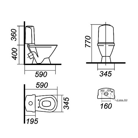 Унитаз-компакт Sanita Luxe CLASSIC SL T CSCSLCC01070611 белый