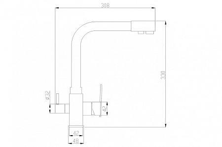 Смеситель Zorg Steel Hammer SH 805 BLACK BR для кухонной мойки/для фильтра, черный металл/бронза